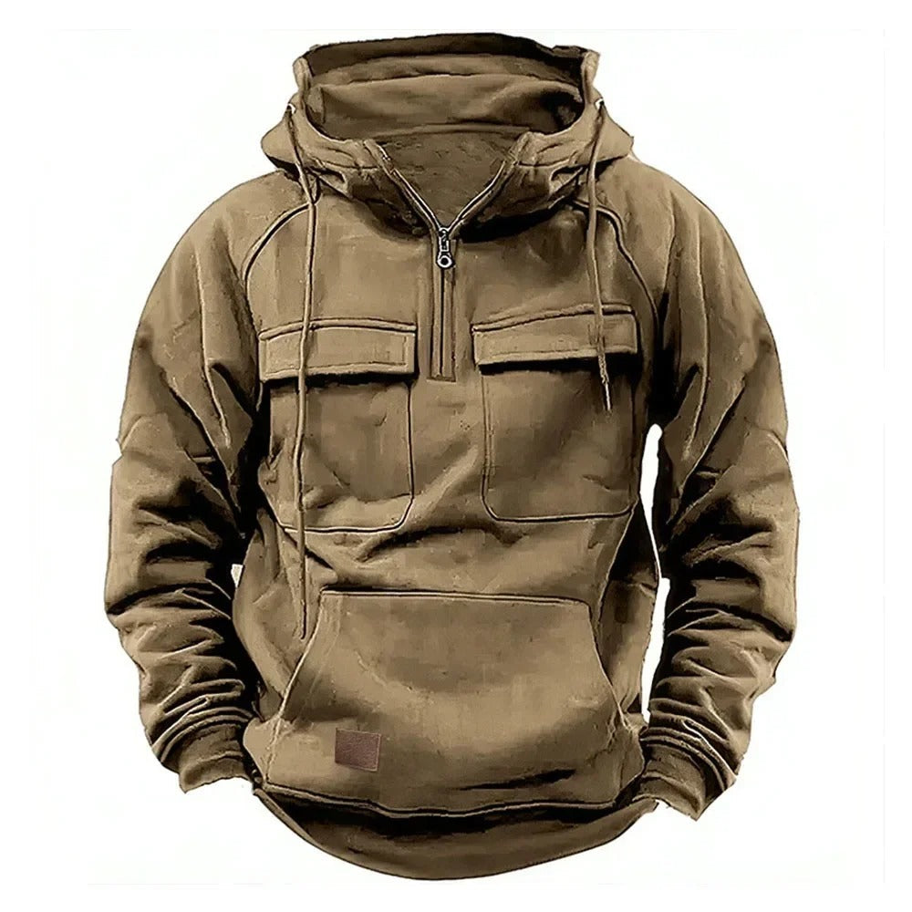 Kalvin - Demi-zip Tactique Chaud Militaire Hoodie